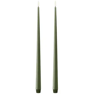 ester & erik LED-Kerze Ester & Erik LED Spitzkerze 40 cm 2er Set grün