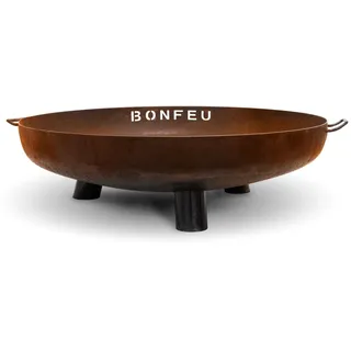 BonFeu BonBowl Plus Feuerschale 60 cm - Feuerschalen für den Garten - Feuerschale mit Opt. Grillrost aus hochwertigem Cortenstahl - Feuerkorb für den Garten - 60x60x23.5cm