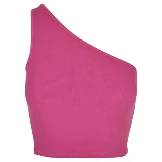 URBAN CLASSICS Tanktop Urban Classics Damen Ladies Cropped Asymmetric Top (1-tlg) lila 5XL (54/56)