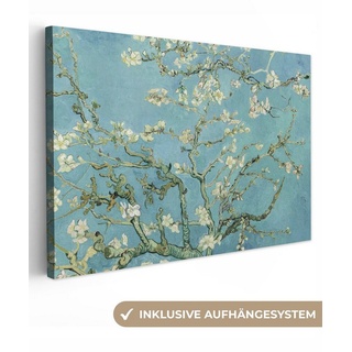 OneMillionCanvasses® Leinwandbild Van Gogh - Mandelblüte - Alte Meister - Kunst - Vintage, Van Gogh - Blüte (1 St), Leinwand Bilder groß für Wohnzimmer 140x90 cm bunt
