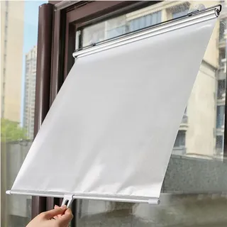 X1NGFU Sonnenschutz Rollo Verdunkelungsrollo Mit Saugnapf,Ohne Bohren Sichtschutz Fensterrollo Jalousien,Einziehbarer Temporäre Jalousien Für Innen,Auto Sonnenblende,Breite X Länge (40cm x 125cm)