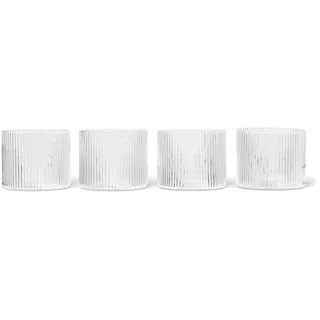 Ferm Living - Ripple Trinkgläser low (4er-Set), clear
