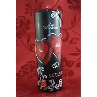 Hochzeitskerze Gothic Style mit Namen & Datum H-108