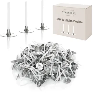 Kerzendocht für Teelichter 200er Pack - Dochte Set zum Kerzen Gießen, Wachs
