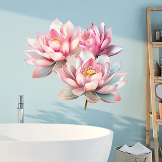 GRAZDesign Wandtattoo Bad Seerose Wellness Wandaufkleber Badezimmer - 58x57cm