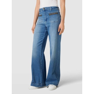 Flared Jeans mit aufgesetzten Taschen Modell 'COLETTE', Jeansblau, 27