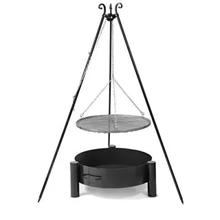Schwenkgrill Dreibein Edelstahl 50cm inkl. Feuerschale Pan 33" 60cm