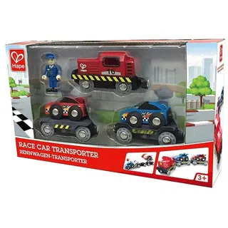 Hape E3735 Rennwagen Transporter, Spielfahzeug, Eisenbahn