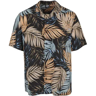 URBAN CLASSICS Viscose Aop Resort Kurzarmhemd Palmfront S