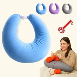 Snrtevu Ergonomisches Kissen Ihr Komfort VerbüNdeter FüR Kreative Momente, Lesekissen FüR Bett Und Sofa, Gaming Kissen, Zum Lesen, Spielen, Arbeiten, HäKeln, Reduziert Arm MüDigkeit (Blau)