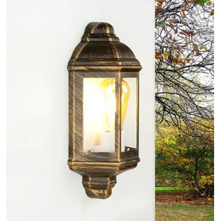 Licht-Erlebnisse Außenwandleuchte Aluminium Glas B:17,5 cm E27 IP44 schwarz