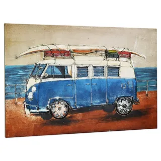 Wanddekoobjekt LOCKER "Metallbild 3D BEACH BULLY", blau, B:108cm H:72cm T:3cm, Metall, Wanddekoobjekte
