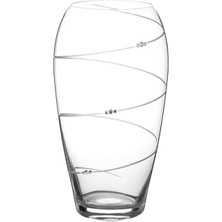 DIAMANTE Swarovski Kristallvase, Wirbel-Design, handgeschliffen, mit Swarovski-Kristallen, 29 cm