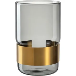 Dekovase LEONARDO "Silenzio", grau (mehrfarbig), Glas, Metall, Vasen