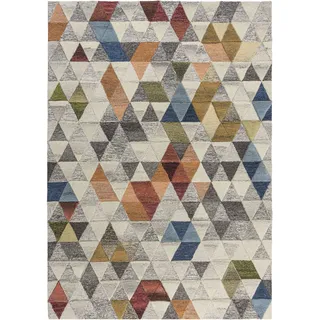 Wollteppich FLAIR RUGS "Amari", bunt (multi), B:120cm H:10mm L:170cm, Wolle, Teppiche, mit Hoch-Tief-Effekt, aus 100% Wolle, grafische & geometrische Muster