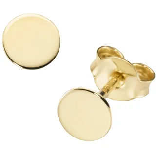 Paar Ohrstecker LUIGI MERANO "mit runden Plättchen, Gold 585" Ohrringe Gr. Gelbgold 585, goldfarben (gold) Damen Ohrstecker