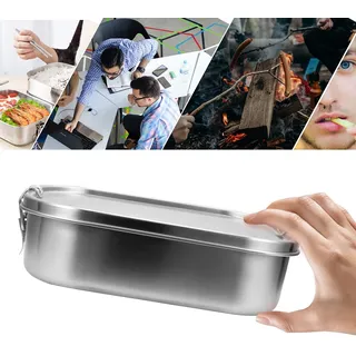 Einfeben Brotdose aus Edelstahl Metall Lunchbox auslaufsicher 1200ml Bento Box Fassungsvermögen mit Trennwand BPA-frei Brotdose für Schulkinder und Erwachsene