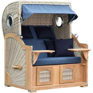 deVries Strandkorb - 140x161x160cm - dunkelblau -