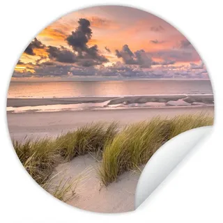 MuchoWow Wandsticker Sonnenuntergang - Düne - Strand - Pflanzen - Meer (1 St), Wandtattoo Selbstklebend, Wohnzimmer Deko Aufkleber, 30x30 cm bunt 30 cm x 30 cm x 0.1 cm