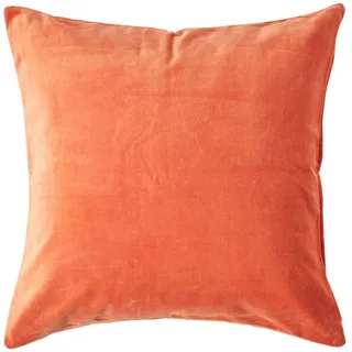 Homescapes Kissenbezug Samt 60 x 60 cm Orange
