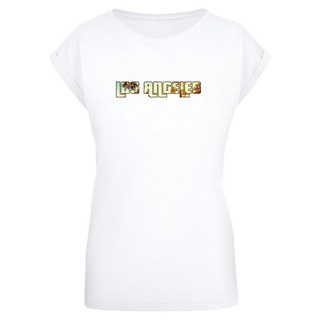 Merchcode T-Shirt Merchcode Damen Laides Grand Los Angeles Extended Shoulder Tee (1-tlg) weiß XL