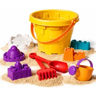 TK Gruppe Timo Klingler Sandspielzeug Set - Sandkastenspielzeug - mit Diversen Formen, Sieben, Rechen, Schaufel für Sandkasten & Sandförmchen für Jungen & Mädchen (11 Teilig)