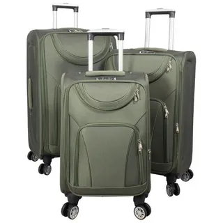 Warenhandel König Trolleyset Maribor, 4 Rollen, (3 tlg., Weichgepäck Trolley Set) grün