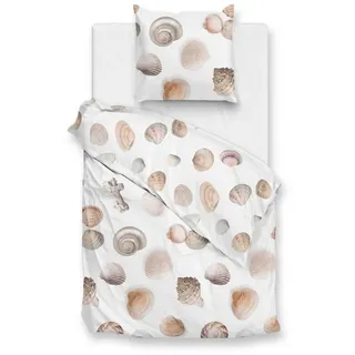 ZO HOME Bettwäsche Maritim, Renforcé, 2 teilig, Muscheln,weiß weiß