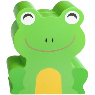 große Spardose - Motivwahl - Frosch - aus Holz - mit Verschluss - 15 cm - Sparschwein - für Kinder & Erwachsene/lustig witzig - Kinderspardose - Baby Geburt..