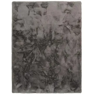 TT Home Wohnzimmer Hochflor Teppich Langflor Soft Kaninchenfell Fell Imitat Weich, Farbe: Anthrazit, Größe:80x150 cm