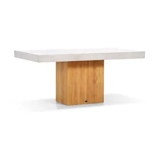 Tisch SaVeri Fino - 170 x 90 cm, Teak mit Beton grau