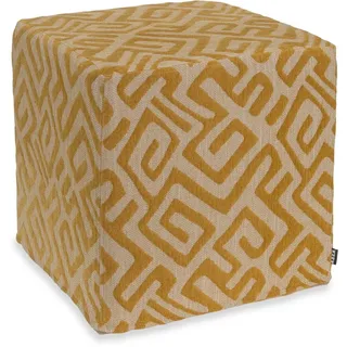 H.O.C.K. Sitzhocker H.O.C.K. Naira Hocker Cube eckig 45x45x45cm gemustert col. 5 gelb, Hocker, Barhocker & Sitzhocker, Pouf, Badhocker, Wohnzimmer Hocker gelb
