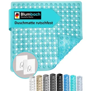 Blumbach Duschmatte - griffige Antirutschmatte Diamant 53 x 53 cm, - 100% BPA-frei, inkl. 2 Haken zum Aufhängen, Duscheinlage, schimmelressisten & maschinenwaschbar