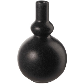 ASA Selection Vase COMO, Schwarz matt - Steingut - H 15,5 cm