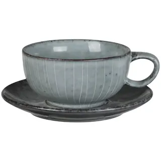 Broste Copenhagen Nordic Sea Tasse mit Untertasse 0,25 l Blau
