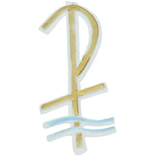 efco "Pax + Wellen Wachs Dekoration, Weiß/Gold/Blau, 79 x 27 mm