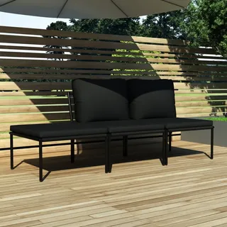 vidaXL Garten-Lounge-Set 3-tlg. schwarz 48593