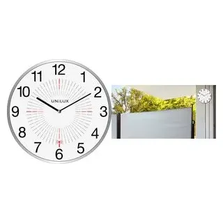 UNiLUX Wanduhr/Funkuhr "OUTDOOR", Durchm.: 355 mm, silber funkgesteuert, wetterfest, große Zahlen für gute - 1 Stück (400094566)