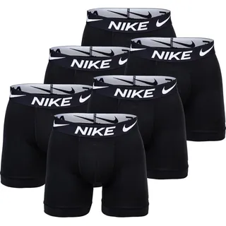Nike, Herren, Unterhosen, Boxershort Casual Stretch Boxer Briefs, Dri-Fit Micro, Schwarz, (L, 6er Pack)