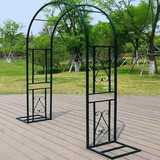 Wetsfgdg Rosenbogen - L140xW40xH230cm, rostfreier Gartenbogen, doppelt geschützt feuerverzinkt & pulverbeschichtet, ideal für alle Klimazonen, pflegeleicht und langlebig, Dunkelgrün A