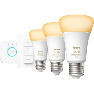 Philips Hue White Ambiance E27 1100 lm Starter-Set 8 W 3 Stk. + Dimmschalter