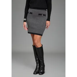 MELROSE Strickrock Damen Jaquardmuster Schwarz 36