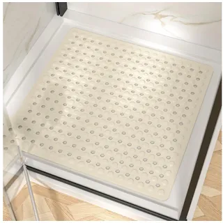 LuxusKollektion Duscheinlage Duschmatte Antirutschmatte Saugnäpfe Sand 60 x 60 cm (Quadratisch) beige