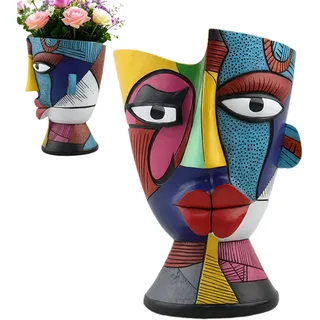 Mit Abstrakten Gesichtern Vase Mit Gesichtern Aus Kunstharz