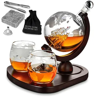 MikaMax Deluxe Globe Decanter Set,