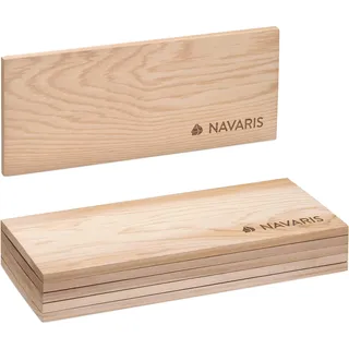 Navaris 6X Zedernholz Grillbretter zum Grillen - 35 x 14cm - Grill Zedernholzbrett Set - BBQ Grillbrett Holzbrett Planke für Fisch Fleisch Gemüse
