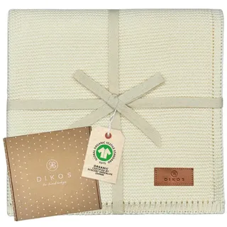 Babydecke DIKOS® Baby Decke für Neugeborene aus *100%* Bio Baumwolle, DIKOS, Kuscheldecke PREMIUM Qualität Geschenk zur Geburt, atmungsaktiv, clean weiß