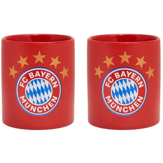 FC Bayern München Tasse Logo I Rot I 2er Set I 0,3l I Fußball