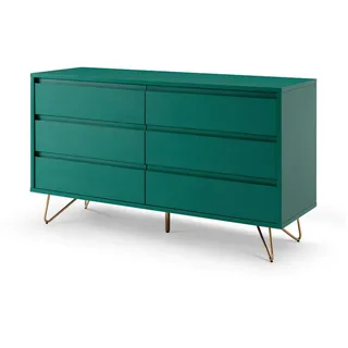 SalesFever Bolton Design Sideboard 120 x 70 x 40 cm Grün/Gold