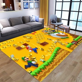 W-life Teppich Kinder 3D-Vorleger Cartoon Moderne Wohnzimmer Schlafzimmer Hauptdekoration Super Mario-Teppichboden-Pad Kinderzimmer Anti-Rutsch-Spiel-Matte (Color : 1, Size : 120 * 160cm)